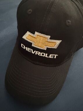 Chevrolet Embroidered Black Baseball Cap with Gold Logo